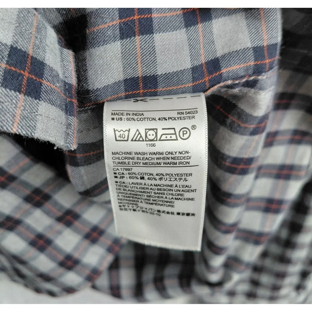 Banana Republic Untucked Fit Mens Large Plaid‎ Long Sleeve Button Up Shirt